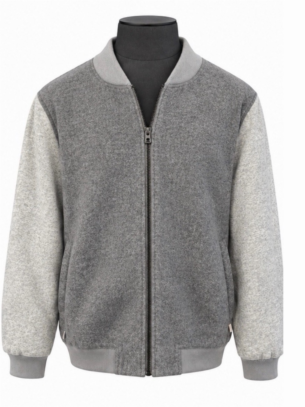 Black Brown 1826 Gray Two-Tone Bomber Jacket